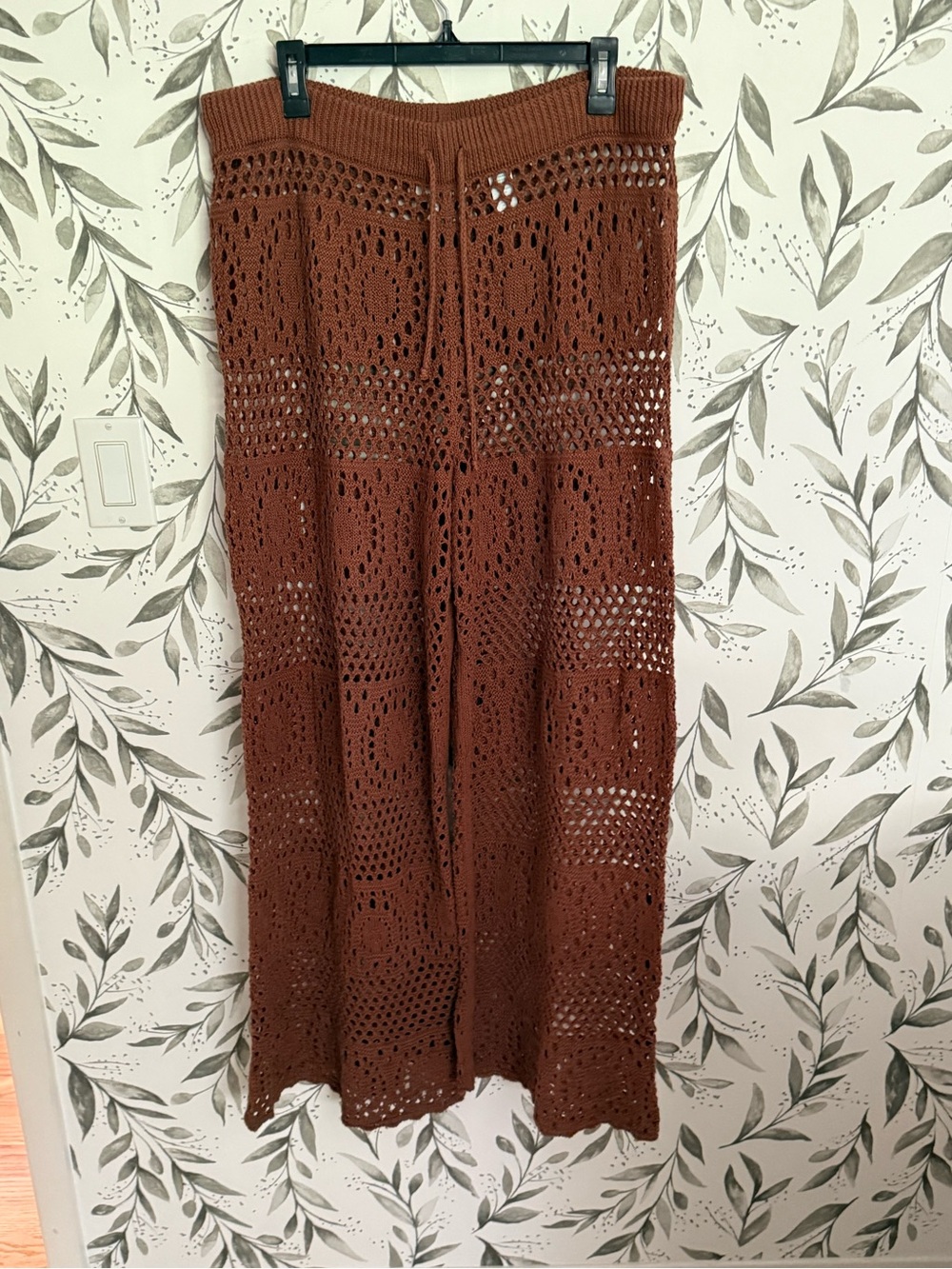 Aerie crochet Vacay Pant in Chocolate Brown